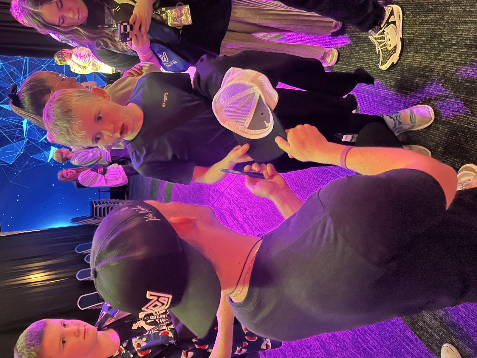 Braydon connecting with an audience member
